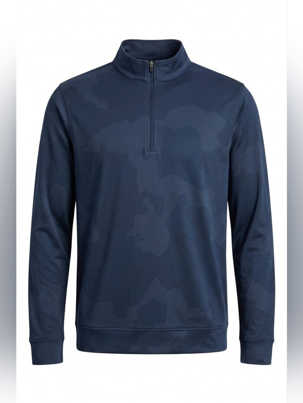 Small Kirkland Signature Blue Quarter Zip Performance Pullover Subtle Camo NWT